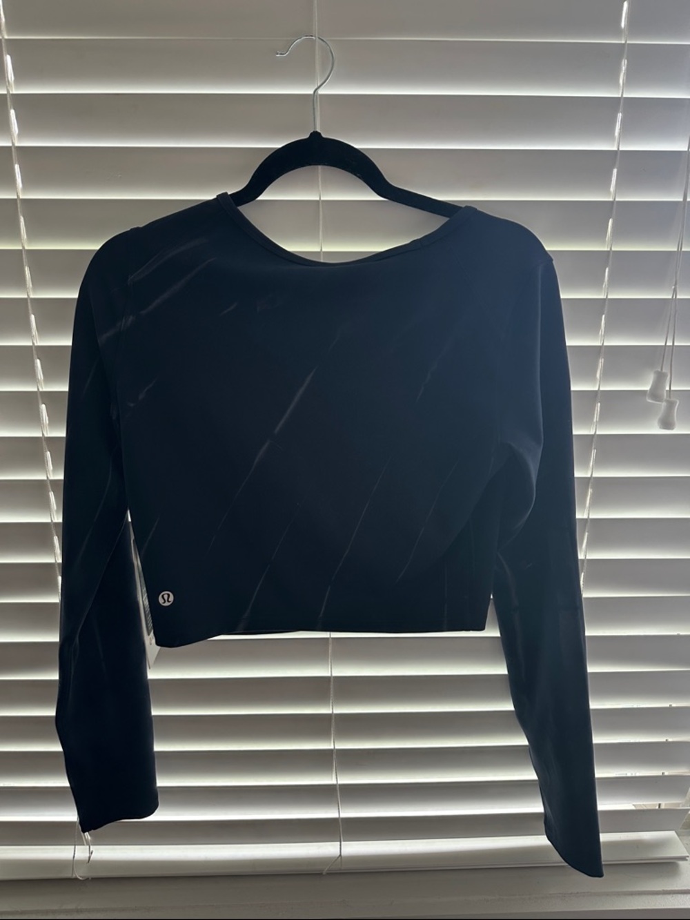 lululemon athletica Black Cropped Long-Sleeve Crew Top
